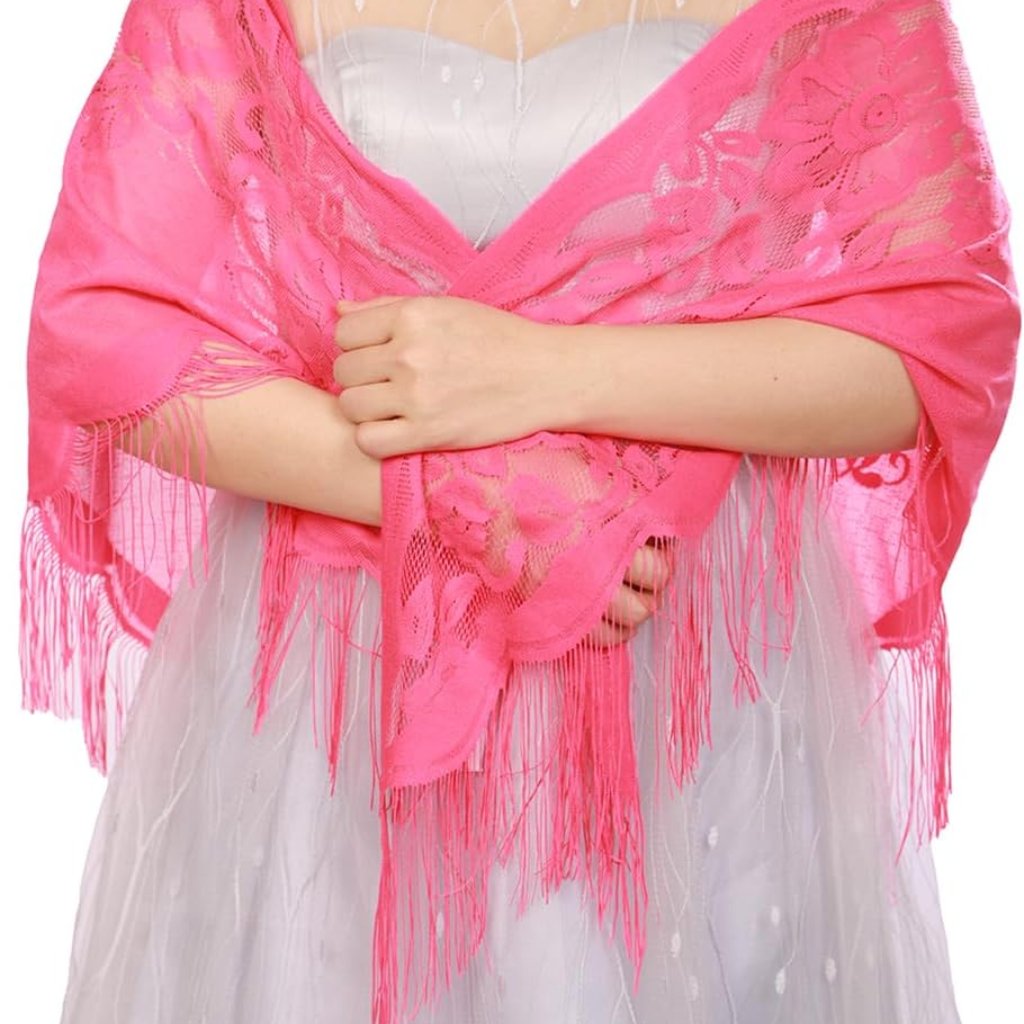 Women Lace Wraps Shawls Tassel Triangle Shawls And Wraps For Party Wedding Eveni